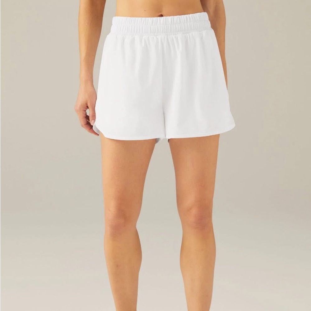 Beyond Yoga White Athletic Shorts High-Waisted Lightweight